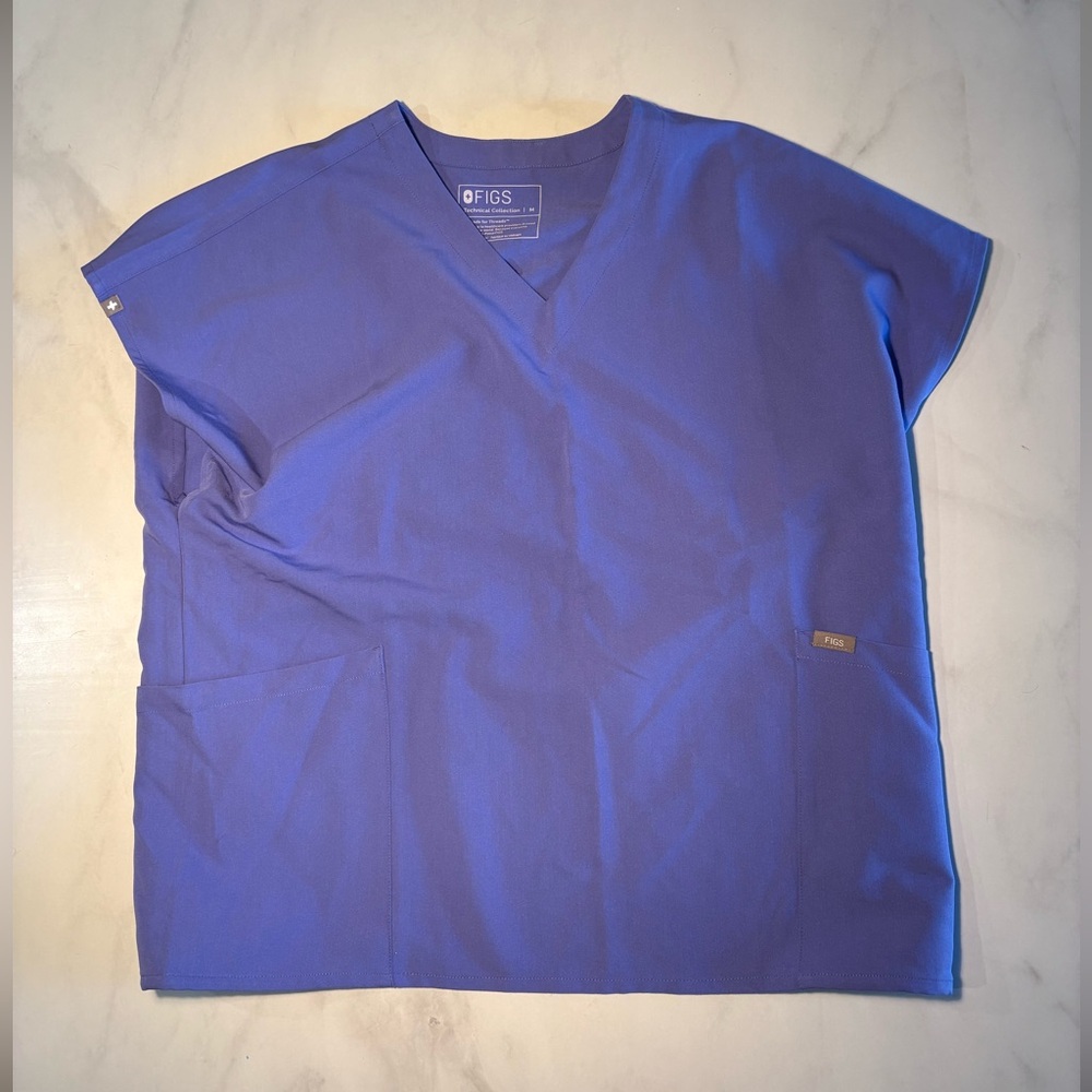 Figs Women’s Purple Periwinkle Loose Fitting Scrub Top